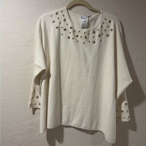 NWT Chico’s Grommet Detail Poncho Sweater